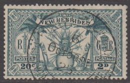 1925. NEW HEBRIDES.  British Issue.  2 D - 20 C 6 OCTOBRE 25 (Michel 79) - JF318341 - Used Stamps