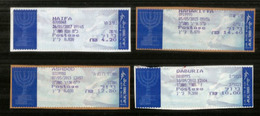 Vignettes Postales D'Ashod, Haifa, Daburia, Nahariya, Sur Fragment Lettres - Autres & Non Classés