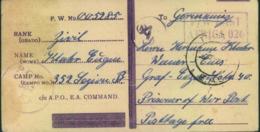 1942, P.O.W. Card To Weener, Germany Form Camp "352 Legion B" With Italian Censor - Kenya, Ouganda & Tanganyika