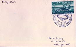 1959 , NUEVA ZELANDA , AUCKLAND , HARBOUR BRIDGE OPENING , AL DORSO FECHADOR DE NORTHCOTE , BRIDGE MAIL - Storia Postale