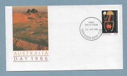 E52 - Australie N°933 Sur Enveloppe Illustrée " Inspiration Aborigène " Premier Jour 24 JAN 1986. - Storia Postale