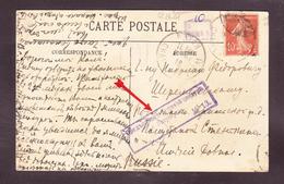 SC-19-61 OPEN LETTER FROM FRANCE TO PETROGRAD. WAR CENZOR MARK. - Brieven En Documenten