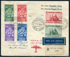 VATICAN - N° 86 A 89 / LETTRE AVION BRUXELLES ROME DU 17/7/1939 POUR LA FRANCE - TB - Lettres & Documents