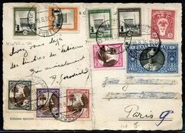 VATICAN - N° 44 A 52 + 54 / CP RECOMMANDÉE DU 18/8/1936 POUR PARIS - PETITS DEFAUTS MAIS B - Covers & Documents