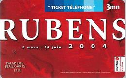 Carte Prépayée - Ticket De Téléphone - Rubens Expo Lille / Rare (luxe) - 500 Ex. - Tickets FT