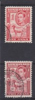 SOMALILAND 1938 1a, 2a, SG 94, 95, FINE USED Cat £8.25 - Somaliland (Protectorate ...-1959)