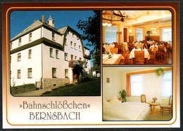 D1858 - TOP Bernsbach Bahnschlößchen Gaststätte - Verlag Bild Und Heimat Reichenbach Qualitätskarte - Bernsbach