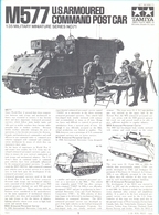Japan. Tamiya. 1/35 Military Miniature Series NO.71. M577 U.S.A. Armoured Command Post Car  Brochure. - Other & Unclassified