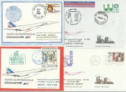 1982 Concorde, Dernier Vol Paris Mexico Paris, 4 Plis Avec Certificat, Voir Tous Les Scanns - First Flight Covers