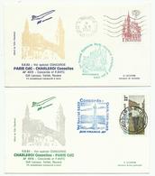 1983 Vol Special Concorde Paris Charleroi Paris, 2 Plis Avec Certificat - First Flight Covers