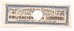 (DesemBEC) Acciones De Ferrocarril, COMPAÑÍA DE TRANVÍA DE SAN SEBASTIÁN - S - V