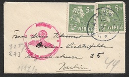 1940 Ca. SWEDEN - MINIATURE LETTER With CARTE DE VISITE - GERMAN CENSOR MARKING - Brieven En Documenten