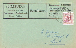 Postkaart Publicitaire MECHELEN-AAN-DE-MAAS 1954 - "LIMBURG"- Maandschrift Voor Geschiedenis - Oudheidkunde - Kunst ... - Maasmechelen