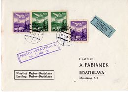 Par Avion Letter From Preso To Bratislava 1943 - Storia Postale