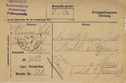 1916- Formulaire Allemand De Réception D'un Paquet, Envoyé Par Un " Interné Civil " Belge Du " Lager Holzminden - Kriegsgefangenschaft