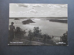 Norwegen 1949 Echtfoto AK Oslo Utsikt Fra Ekeberg. Mit Weihnachtsstempel Julepost 2x Abgeschlagen! - Covers & Documents