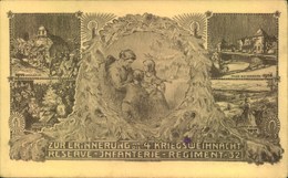1917, Feldpostkarte Mit Motiv "4. Kriegsweihnacht - Infanterie Regiment 32 - Noël