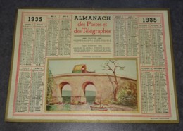 CALENDRIER ANNEE 1935, ILLUSTRATION PAYSAGE CATALAN, IMPRIMERIE OLLER - Grand Format : 1921-40