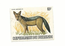 RARE BURUNDI 1983 65F CANIS MESOMELAS WILD DOG JACKAL - LIGHT USED PERFECT WITHOUT WWF LOGO SCOTT 598 HIGH CATALOG VALUE - Gebraucht