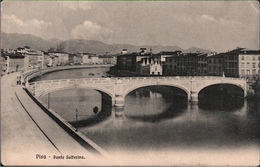 ! Alte Ansichtskarte Pisa, Ponte Solferino, Brücke, Bridge, 1910, Marina Di Pisa, Zürich - Pisa