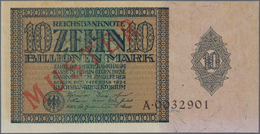 Deutschland - Deutsches Reich Bis 1945: 10 Billionen Mark 1924 MUSTER Aus Laufender Serie, Ro.134M, - Sonstige & Ohne Zuordnung