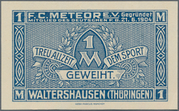 Deutschland - Notgeld - Thüringen: Waltershausen, F. C. Meteor E. V., 1 Mark, 25.9.1921, Ohne Perfor - Lokale Ausgaben