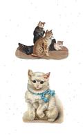 11349 - Lot De 2 Découpis De CHATS - Animali