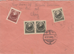 84151- REPUBLIC COAT OF ARMS STAMPS ON COVER, 1950, ROMANIA - Covers & Documents