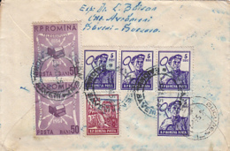 84153- TELEGRAPH, WELDER, TEXTILE FACTORY WORKER, STAMPS ON REGISTERED COVER, 1956, ROMANIA - Covers & Documents
