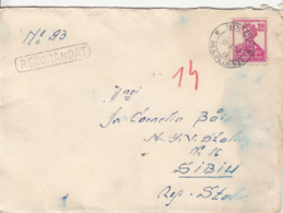 84158-MINER, WELDER, IVAN FRANCO, STAMPS ON REGISTERED COVER, 1957, ROMANIA - Covers & Documents
