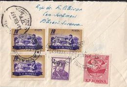 84159- PIG FARM, SAILOR, PUBLIC WORKERS CONFERENCE, STAMPS ON REGISTERED COVER, 1957, ROMANIA - Covers & Documents