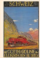 Reproduction: Die Gotthardline Im Eléktrischen Betrieb St- Gotthard Gothard - Train - Schweiz 1924 (15 X 10 Cm ) - Risch-Rotkreuz