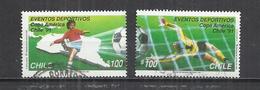 CHILE 1991 - AMERICAN FOOTBALL CUP - CPL. SET  - POSTALLY USED OBLITERE GESTEMPELT USADO - Copa América