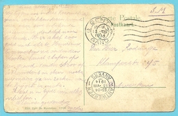 Kaart Stempel GENT Op 13/8/1914 Naar ANTWERPEN Op 13/8/1914 (Offensief W.O.I) - Not Occupied Zone