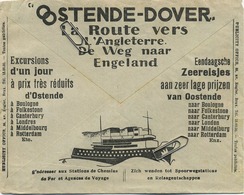 Old Envelope With Publicité 1933: Paquet Oostende-Dover  // Verso : - Schiffspost