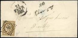 O N°1a - 10c. Bistre-brun, Obl. étoile PC 762 S/lettre Frappée De La Cursive ''50 CHASSIGNY'' Et Du Cachet Dateur ''21 F - 1849-1850 Ceres