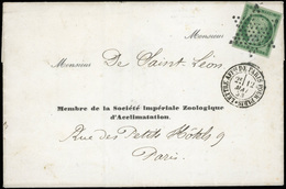 O N°2 - 15c. Vert Très Foncé, Obl. étoile S/lettre Locale Frappée Du CàD ''LETTRE AFFRIE DE PARIS POUR PARIS'' Du 12 Mai - 1849-1850 Ceres