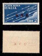 RSI - G.N.R. BRESCIA - 1943 - Terzo Tipo - 2 Lire (122/IIIak - Aerea) Con Punti Piccoli - Gomma Integra - Cert. AG (1.50 - Other & Unclassified