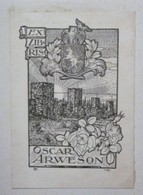 Ex-libris Illustré SUEDE - XXème - OSCAR ARWESON - Ex Libris