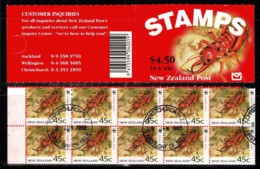 New Zealand 1993 Endangered Species - Weta WWF Booklet CTO - Carnets