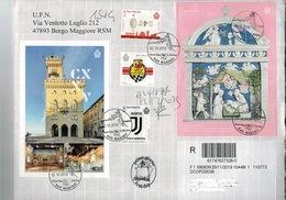 San Marino 2019 Busta FDC Natale - 70 Abarth - 120 Milan - Juventus Campione D'italia - Primo Uomo Sulla Luna  ° VFU - Oblitérés