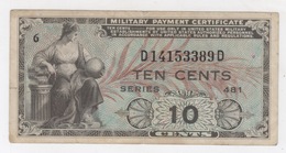 10 CENTS MILITARY PAYMENT CERTIFICATE 1951-1954 - 1951-1954 - Series 481