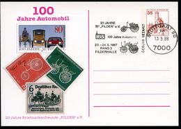 Bund PP99 B1/001 100 J. AUTOMOBIL  Sost. Stuttgart 1988 - Privatpostkarten - Gebraucht