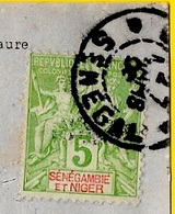 Timbre Type Groupe 5 C. SENEGAMBIE Et NIGER Sur CPA Type De Maure ° Fortier Dakar (édition Originale) - Lettres & Documents