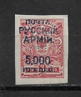 Russia 1921 Civil War Wrangel Issue,5,000R On 3k, # 267,VF MVLH*OG, (OLG-1) - Wrangel Army