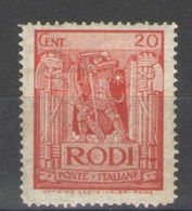 EGEO 1929 PITTORICA DENT. 11 20 CENT. ** MNH - Egeo (Amministrazione Autonoma)