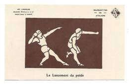 CPSM SILHOUETTE LANCEUR DE POIDS, LE LANCEMENT DU POIDS, SILHOUETTES DES ATELIERS, ATHLETISME, SPORT - Athletics