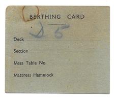 BERTHING CARD - N°5 BOAT DECK AFT N°3 HATCH - FIRE STATION BOAT SATATION - MILITAIRE - Boats