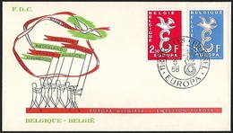 1958 - BELGIË/BELGIQUE/BELGIEN - FDC + Y&T 1064/1065 [Europa] + BRUXELLES/BRUSSEL - 1951-1960