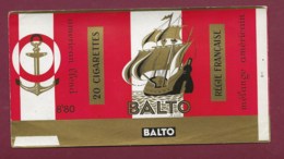 140120D - TABAC ETIQUETTE Cigarette - BALTO 20 Cigarettes Mélange Américain 8F80 Voilier Bateau Ancre M Giot - Autres & Non Classés